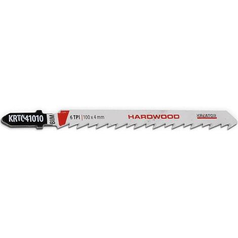 KREATOR Lame de scie sauteuse à bois dur en T (pas 4mm - 100mm) - 2 pièces