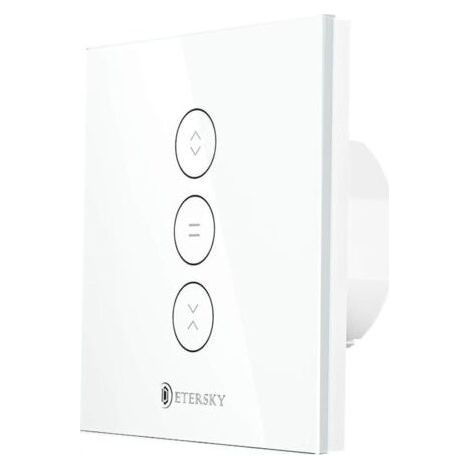 Interrupteur Volet Roulant Connecté, Commutateur Intelligent Volet Roulant Stores Connecté, Interrupteur Tactile Peut Éteindre la LED, Timer - 1 Packs (1/5)