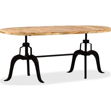 Maison Exclusive - Esstisch Massivholz Mango und Stahl 180 cm (1/5)