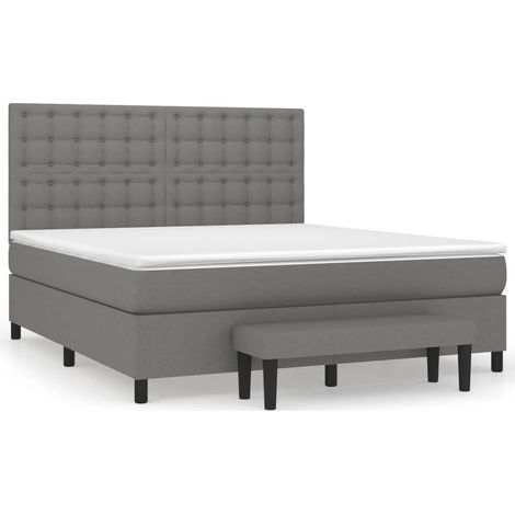 Maison Exclusive - Boxspringbett mit Matratze Dunkelgrau 180x200