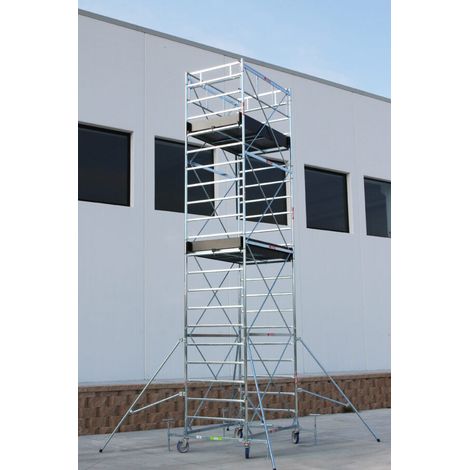 Ponteggio a ponte professionale trabattello System 120X200 in acciaio con ruote e stabilizzatori Marchetti (1/5)