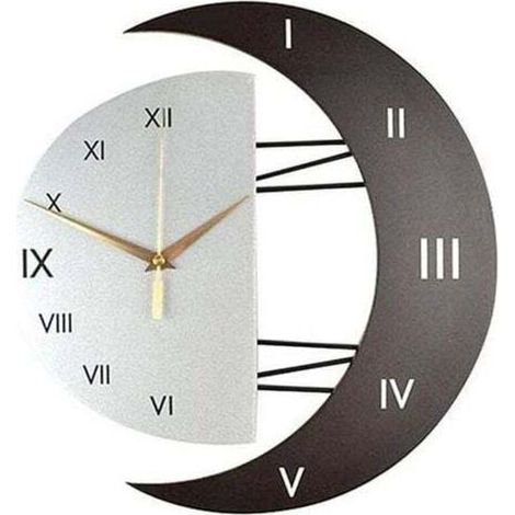 Horloge murale moderne Design moderne Horloge murale Creative Moon Frame Horloge de cuisine Horloge murale pour la maison (33cm) (1/4)