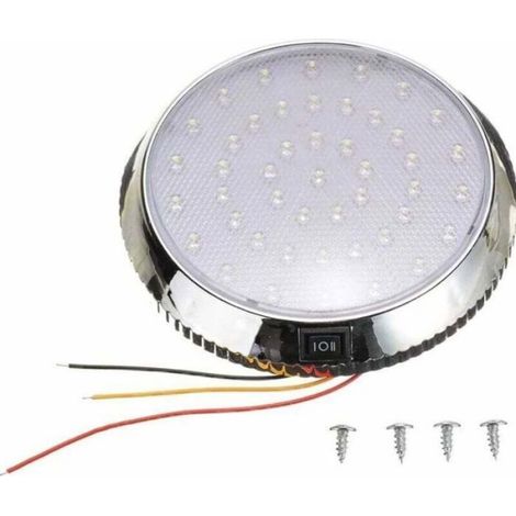 Lampe LED - Plafonnier Dôme 12 V - Pour Caravane Camping-Car Bateau - Interrupteur On Off - 46 Led - 12 8 X 2 1 Cm (1/4)