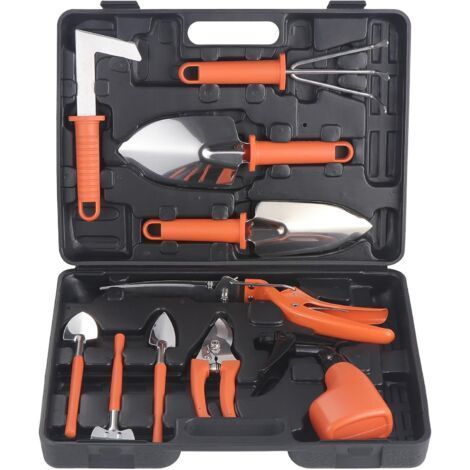 Ensemble d'outils de jardin, ensemble d'outils de jardin avec sac de transport, idée cadeau pour les passionnés de jardinage (orange) (1/5)