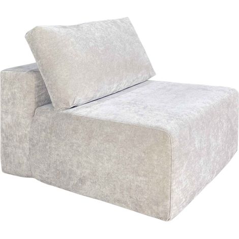 Fauteuil en tissu pour canapé modulable écru L 100 cm - Hector (1/5)