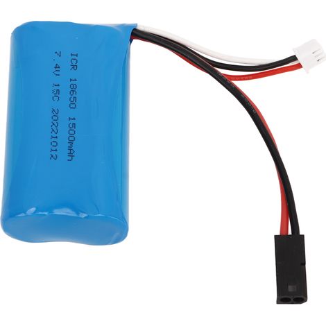 Batterie Lithium 18650 7.4V 1500mAh avec connecteur 5500, batterie de remplacement pour voiture RC, avion, bateau (1/5)