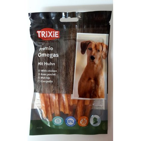 Friandise au poulet  sachet de 100 gr  OMEGA Stripes pour chien - Trixie (1/7)