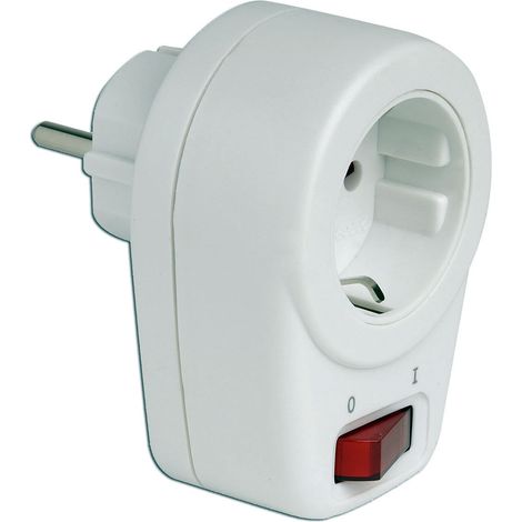 Adaptateur blanc avec interrupteur 10/16A 250V SIMON CL518701