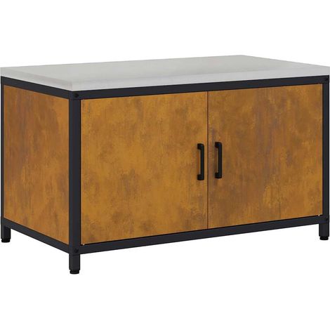 Meuble de rangement de cuisine avec étagère avec porte Rouillé CFW15513 (1/5)