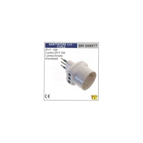 Zwischenstecker 2-polig + Erde - 10A 2-polig + Erde 10A 1 Schuko-Steckdose