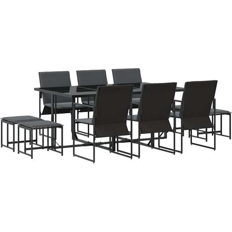Maison Exclusive - Conjunto de Comedor de Jardín 11 uds. Negro Ac (1/5)