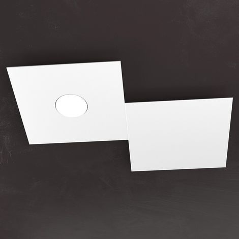 Plafoniera moderna top light eccentric 1156 1l1d gx53 led metallo lampada parete soffitto, finitura metallo bianco