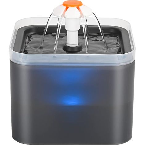 YMYNY Fontaine à Eau pour Chat Chien 2 L, Distributeur Eau pour Chat Silencieux avec Filtre Remplaçable, Grise (1/5)