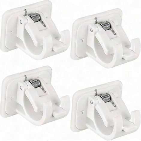 Selbstklebende Gardinenstangenhalterung, Set mit 8 selbstklebenden Haken zur Befestigung der Stange und zum Halten des Vorhangs, ohne Bohren. (1/5)
