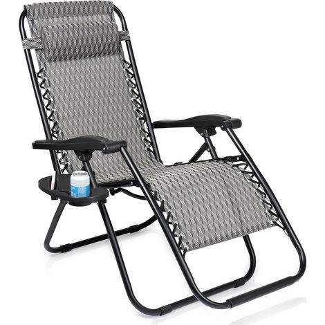 Zero gravity reclining garden lounger with tray 235492745 (1/5)
