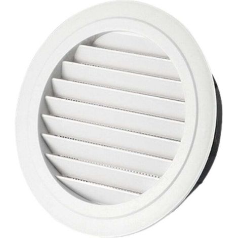 Grille de ventilation, persiennes obliques, pour ouvertures Ø 100 mm, blanche (1/4)