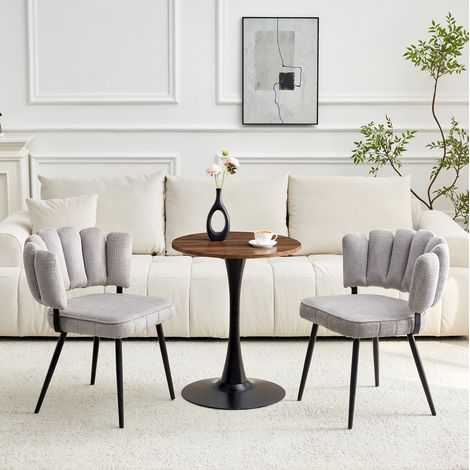 Esstisch-Set mit 2 Stühlen MDF Hellgrau OKMYHOME (1/5)