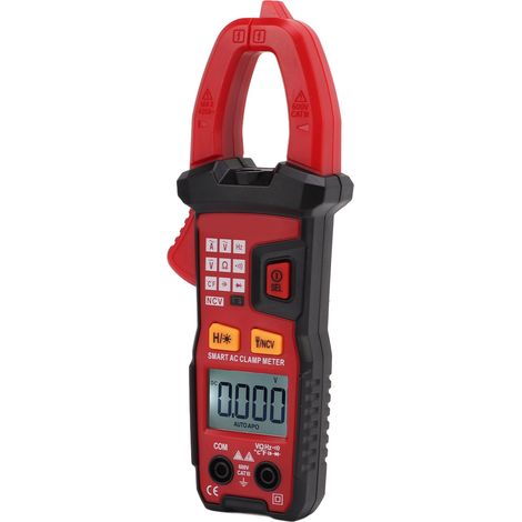 Digitales Zangenamperemeter mit hintergrundbeleuchtetem LCD-Bildschirm, Druckknopf, Taschenlampe, Spannungs- und Stromprüfer für elektrische Ventile (1/5)