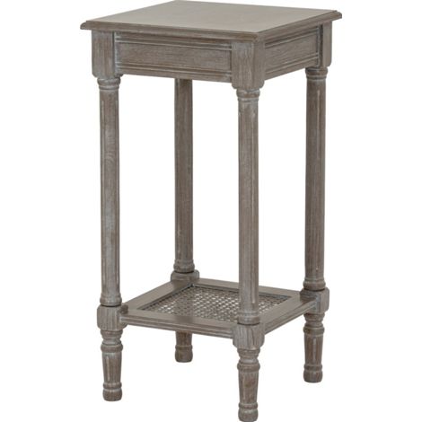 Serene Rattan Collection Small Side Table - Wood - L36 x W36 x H72 cm - Grey