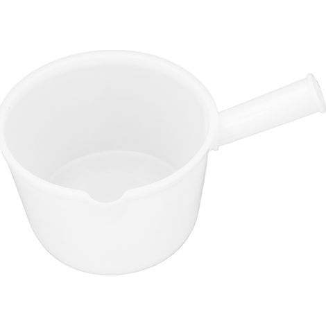 Paletta d'acqua in plastica con manico corto, per giardinaggio, bagno, cucina e ortaggi, di colore bianco. (1/5)