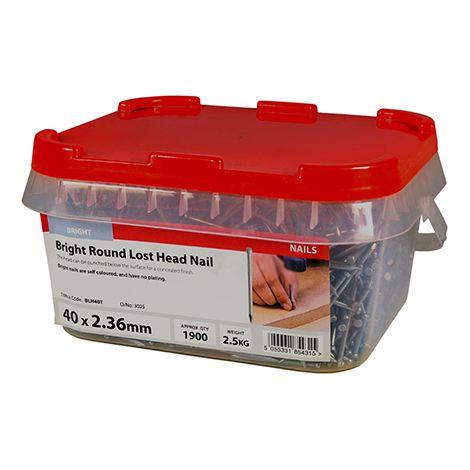 TIMCO Round Lost Head Nails Bright - 40 x 2.36