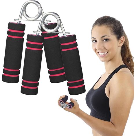Pack d'entraînement pour avant-bras, exercices pour les mains et les doigts, 35 lbs, en métal, pour renforcer la force de préhension (rouge) (1/4)