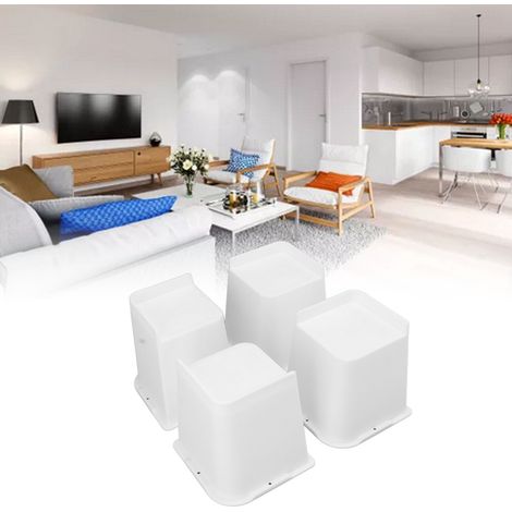 Patas para muebles – Patas para muebles de ABS blanco, paquete de 4, 15 cm de altura (1/5)