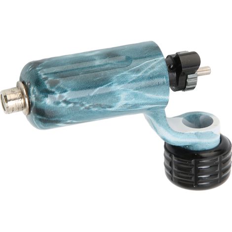 Machine à tatouer rotative en alliage de zinc avec interface RCA et course d'aiguille réglable, finition bois bleu. (1/5)