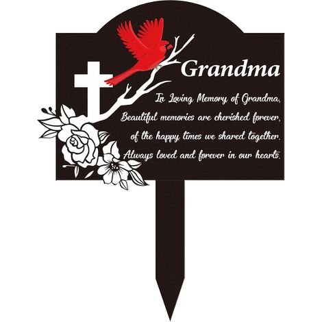 Décorations funéraires pour grand-mère cardinale, pierres tombales pour grand-mère, plaques commémoratives en métal pour l'extérieur (1/5)