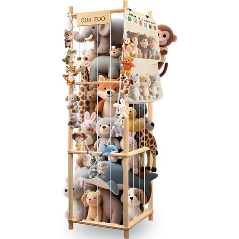 Rangement Peluche de Enfant, Range Peluche en Bois Gain de Place,Grande Capacité,1364040CM Plush Storage Tower Rangement Jouet Enfant pour Chambre à Enfants, Salle de Jeu, Chambre à Coucher, Salon (1/5)