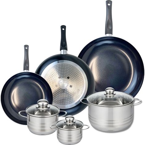 Ensemble de 3 Poêles de cuisson 24, 28 et 32 cm et 3 faitouts 12, 14 et 20 cm Elo Prima Brillant (1/5)