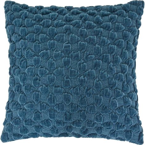 Coussin Chenillé 3D "Nova" 40x40cm Bleu Égéen (1/5)