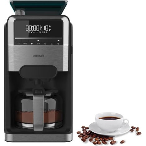 Cafetière filtre programmable 1,5 L noire avec moulin intégré