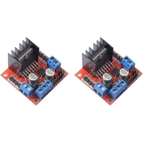 Módulo de placa controladora de motor L298N de 2 unidades, puente H doble, motor paso a paso de CC para proyectos eléctricos Ar-Duino, coches inteligentes y robots. (1/5)