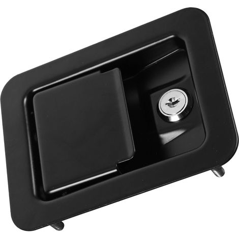 Verrou de sécurité pour porte d'armoire électrique, finition noire (1/5)
