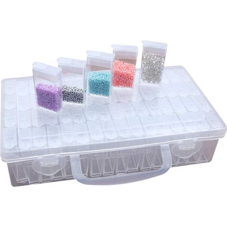 Boîte de rangement pour peinture diamant à 64 compartiments, pots en plastique, 5D (1/4)