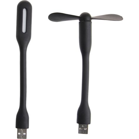 Ventilateur USB flexible et portable, mini ventilateur USB 5V avec lumière LED USB pour batterie externe, ordinateur portable, gadget d'été-AquaForge