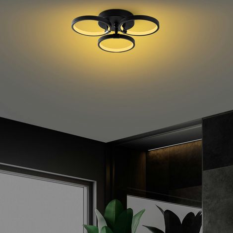 Plafonnier LED noir moderne – 3 anneaux VIESTE (1/5)