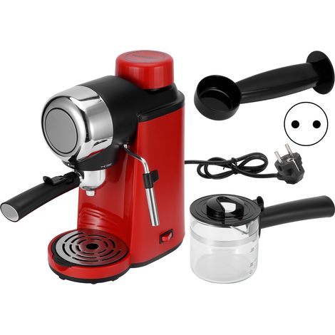 Cafetière 0.24L Mini Semi-Automatique Pompe 5Bar Mousseur Lait Machine à Café Rouge 220V (Fiche UE) (1/5)