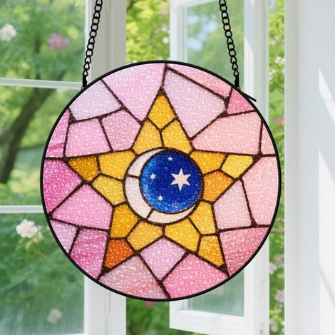Capteur de soleil en vitrail - décoration spirituelle 15cm (1/4)