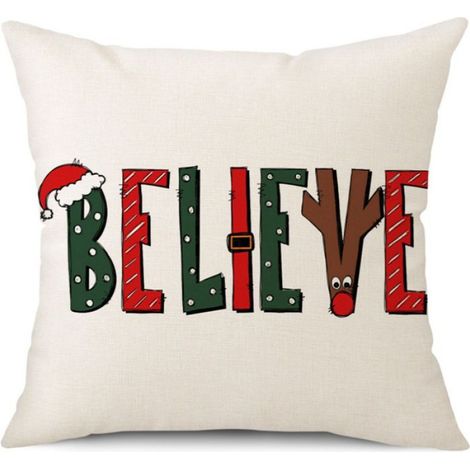 Housse De Coussin - 45x45 Cm - Motif Voiture Noel Et Pin - Pour Canapé Terrasse Intérieur - Lot De 4 (1/5)