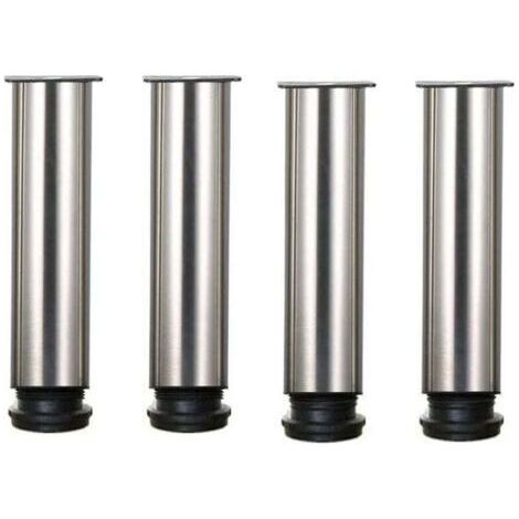 Möbelfüße – 4er-Set höhenverstellbare Edelstahl-Möbelfüße für Sofa, Tisch, Schrank – 20 cm x 20 cm