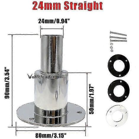 Raccord traversant d'échappement 22/24 mm pour bateau, camion, chauffage diesel, air comprimé. Quincaillerie en acier inoxydable. Couleur : 24 mm droit. (1/4)