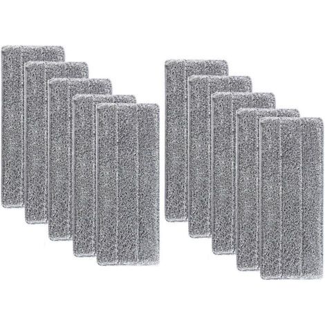 Lot de 10 têtes de balai en microfibre, kit de nettoyage de rechange pour balai à franges, têtes de balai ménagères, compatibles avec les balais à franges plates, chiffon de nettoyage en microfibre,