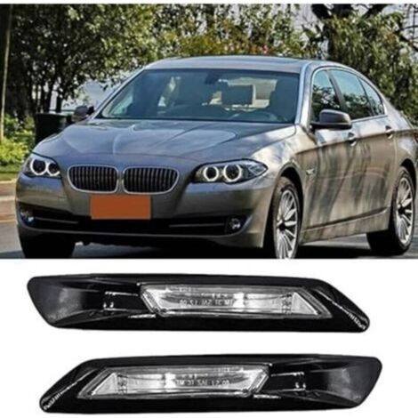 Per BMW Serie 5 F10 F11 F18 2010-2017 Indicatore di direzione anteriore, luce di posizione laterale, luce nera, specchietto retrovisore con indicatore di direzione, indicatore di direzione (sinistro e (1/3)