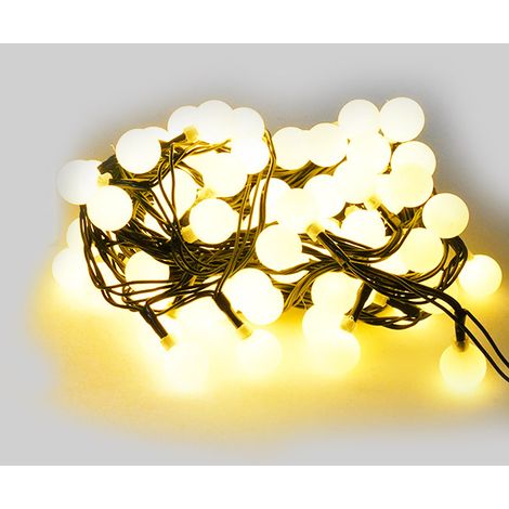 Luci di Natale Filo 80 LED 3m Luce Calda Cavo Verde (1/2)