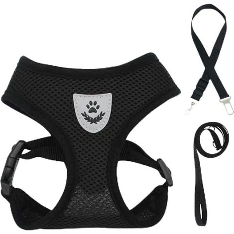 Cat Harness with Leash and Car Seat Belt, Mesh Harness for Cat and Kitten (1/5)