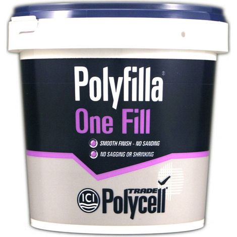 Polycell Trade Polyfilla One Fill Filler - Ready Mixed Tub - 1L (1/2)