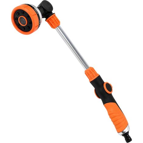 Pistolet d'arrosage de 47 cm de Long, Lance d'arrosage Haute Pression en Métal, 8 Modèles Réglables, Tête Réglable à 180°, Pulvérisateur de Jardin, pour Jardin, Lavage de Voiture et Nettoyage (1/5)