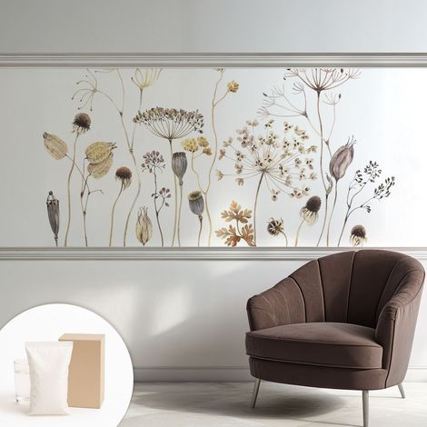 Newroom Tapete Dekorative Vliestapete mit Kleber Modern für Wohnzimmer Schlafzimmer Wiesenblumen 250x104 cm (1/5)
